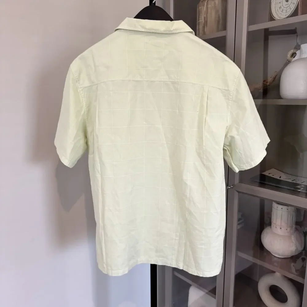 Knickerbocker Director Cotton Sea Foam Short Sleeve Button Up Shirt XXL 2XL NEW